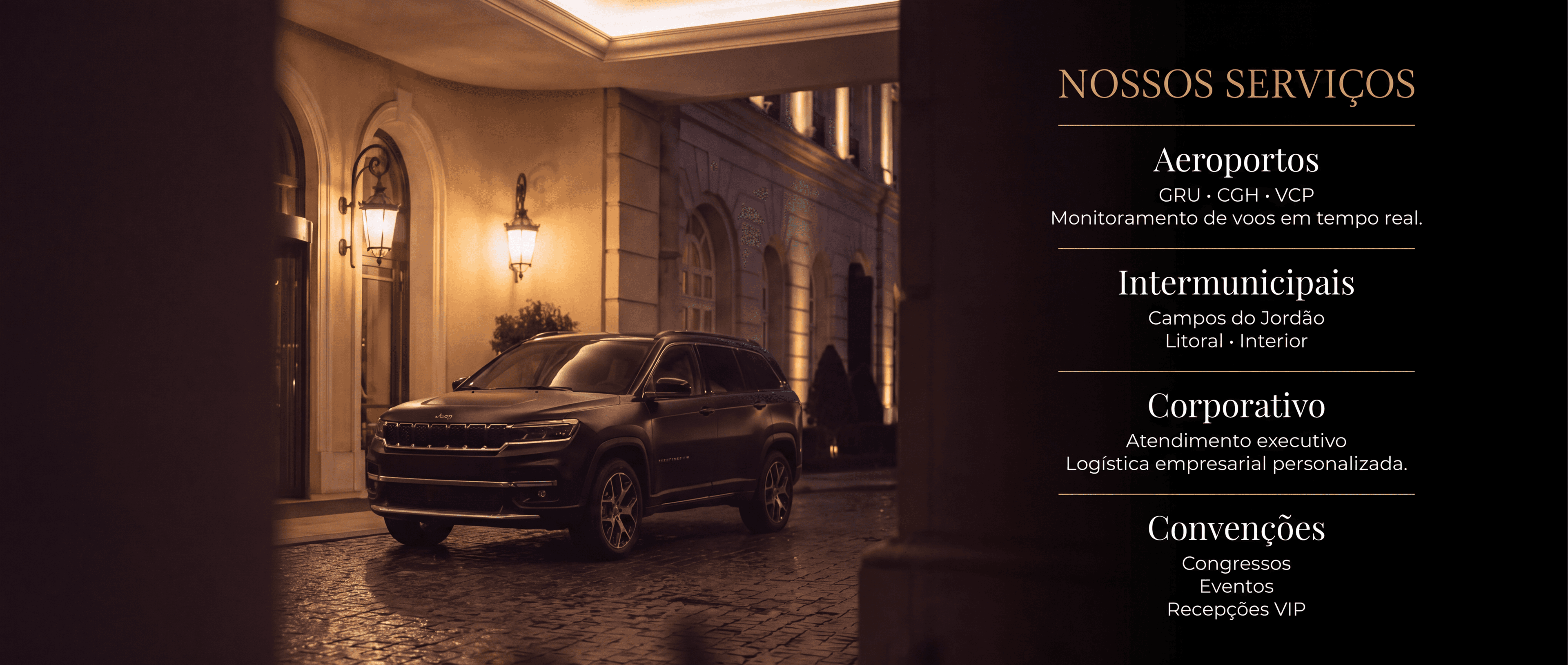 Veículo executivo Jeep Commander - experiência de embarque premium